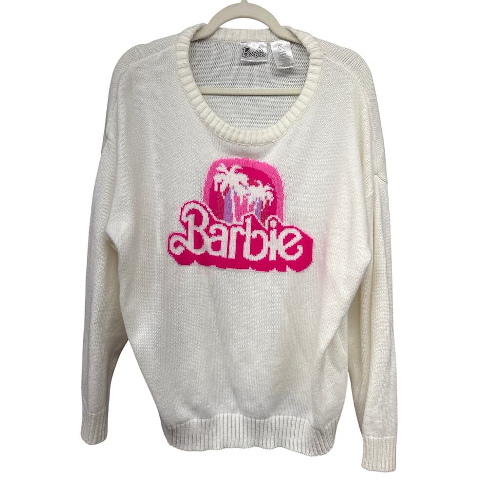 Barbie Sweater Large Malibu Mattel Palm Trees